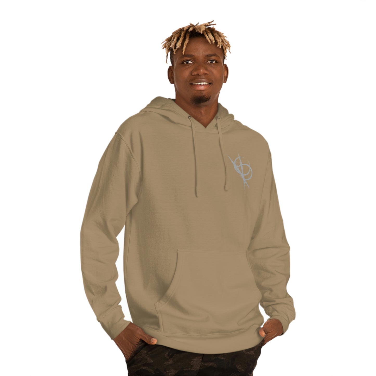 Tyto Alba light grey ink blot logo hoodie