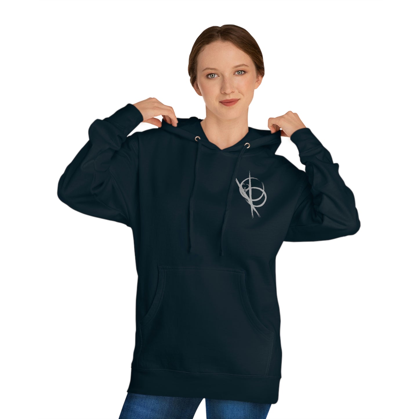 Tyto Alba light grey ink blot logo hoodie