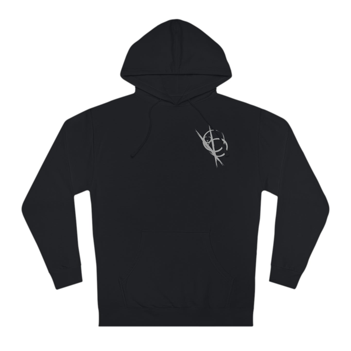 Tyto Alba light grey ink blot logo hoodie